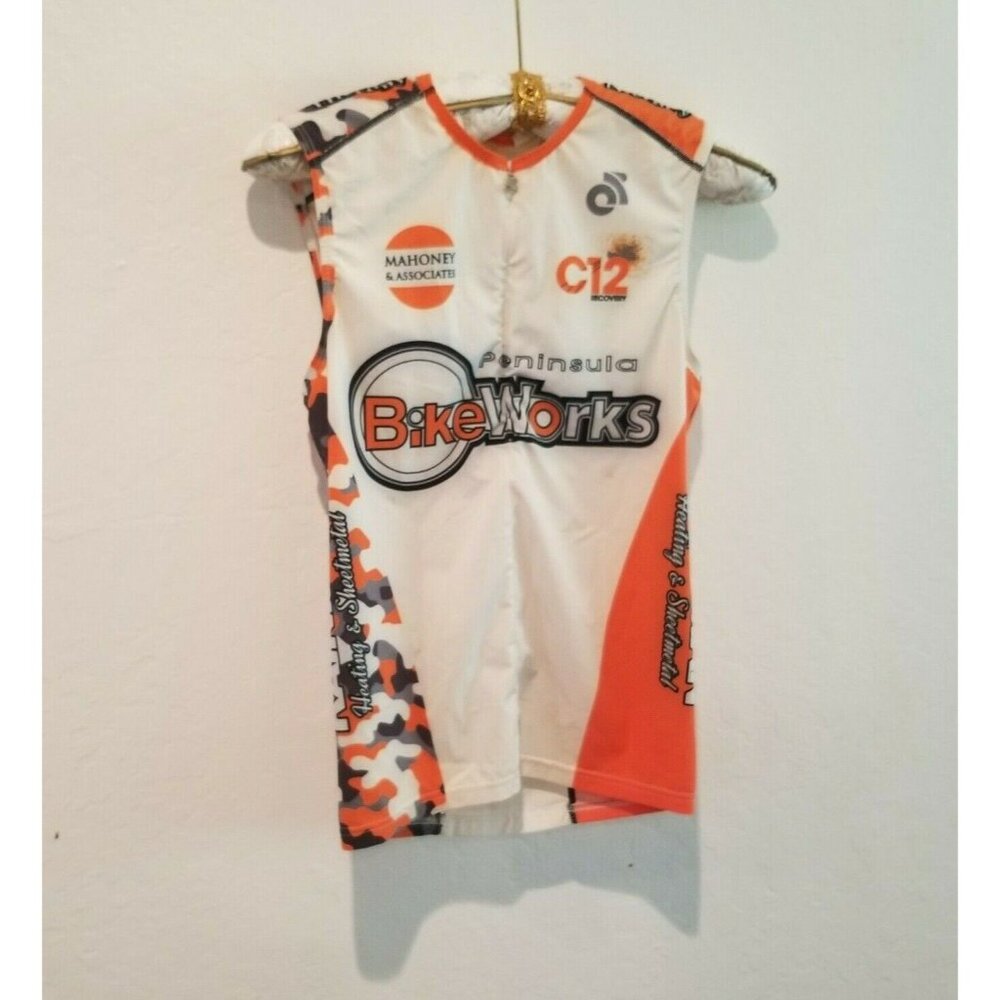 Champ-Sys Mens Medium Half Zip Sleeveless Jersey Cycling Top Peninsula BikeWorks